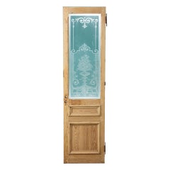 Tall Used French Acid Etched Pine Door