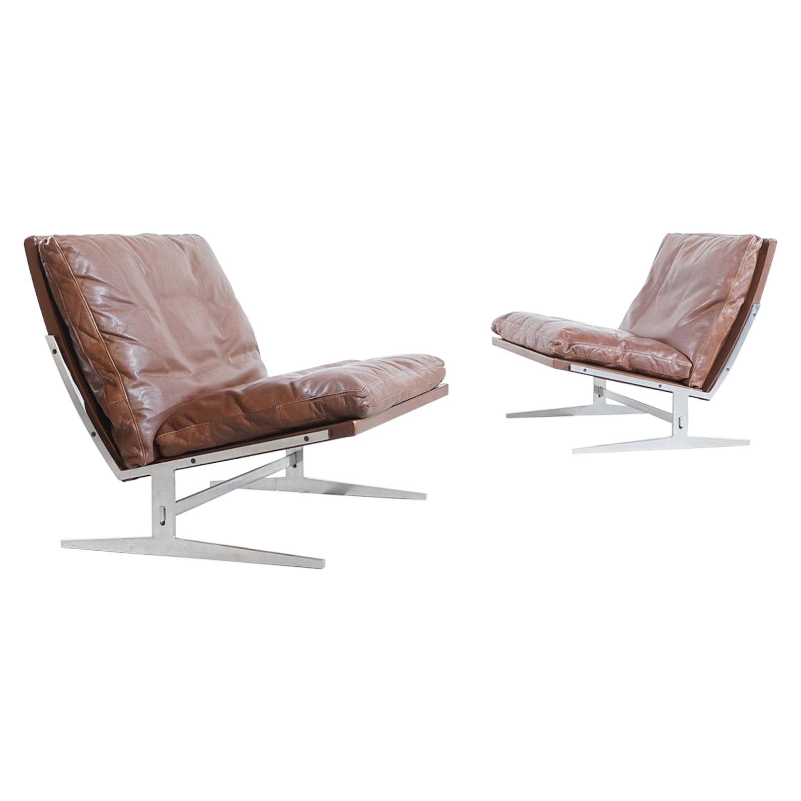 BO-561 Lounge Chairs Preben Fabricius & Jørgen Kastholm Bo-Ex Mid Century For Sale
