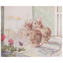 Original Vintage Beatrix Potter Print. Peter Rabbit And Friends C.1905
