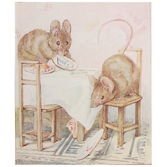 Originaler Vintage Beatrix-Keramikdruck. Peter Rabbit und Freunde C.1905