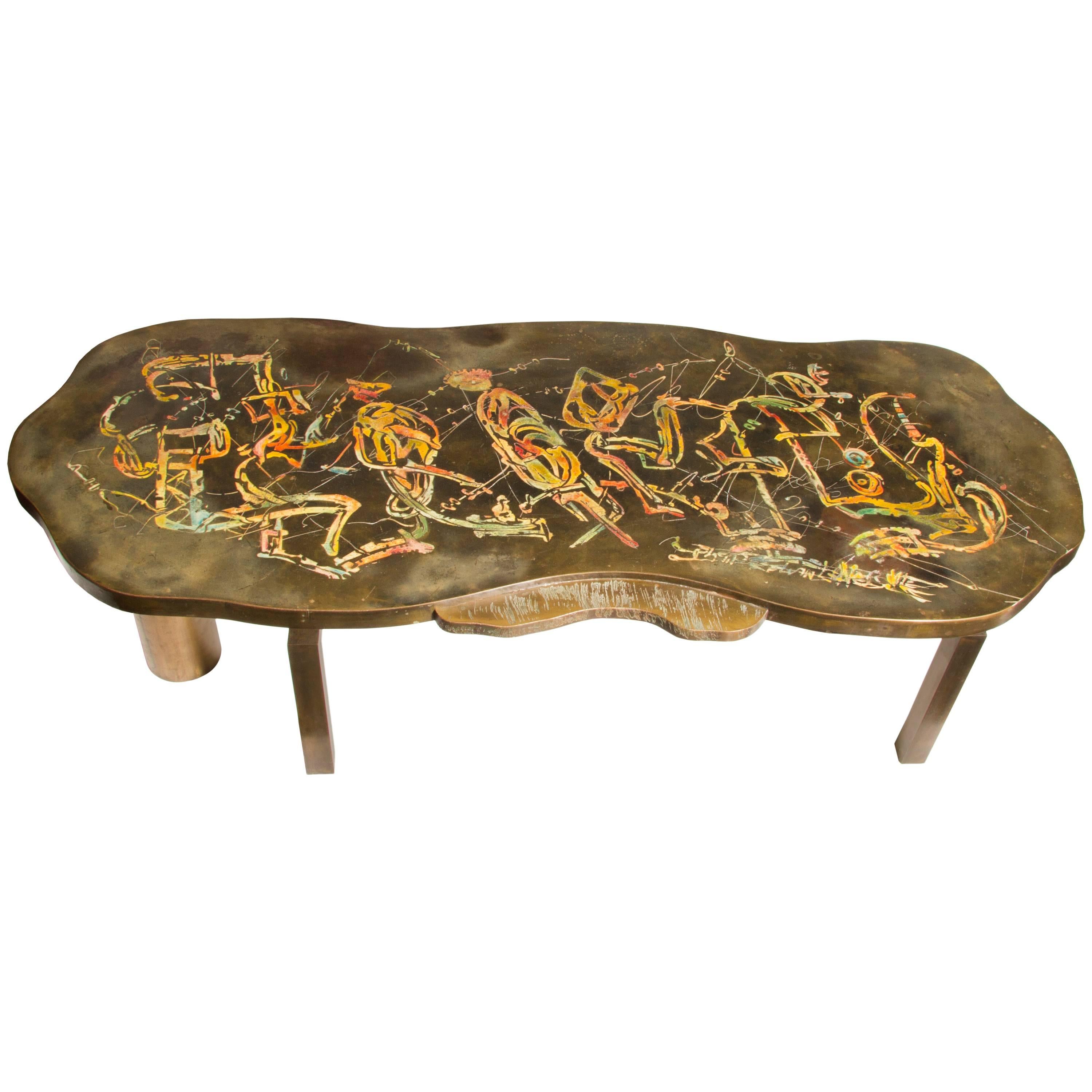 Bronze Laverne Custom Table with a Musical Motif