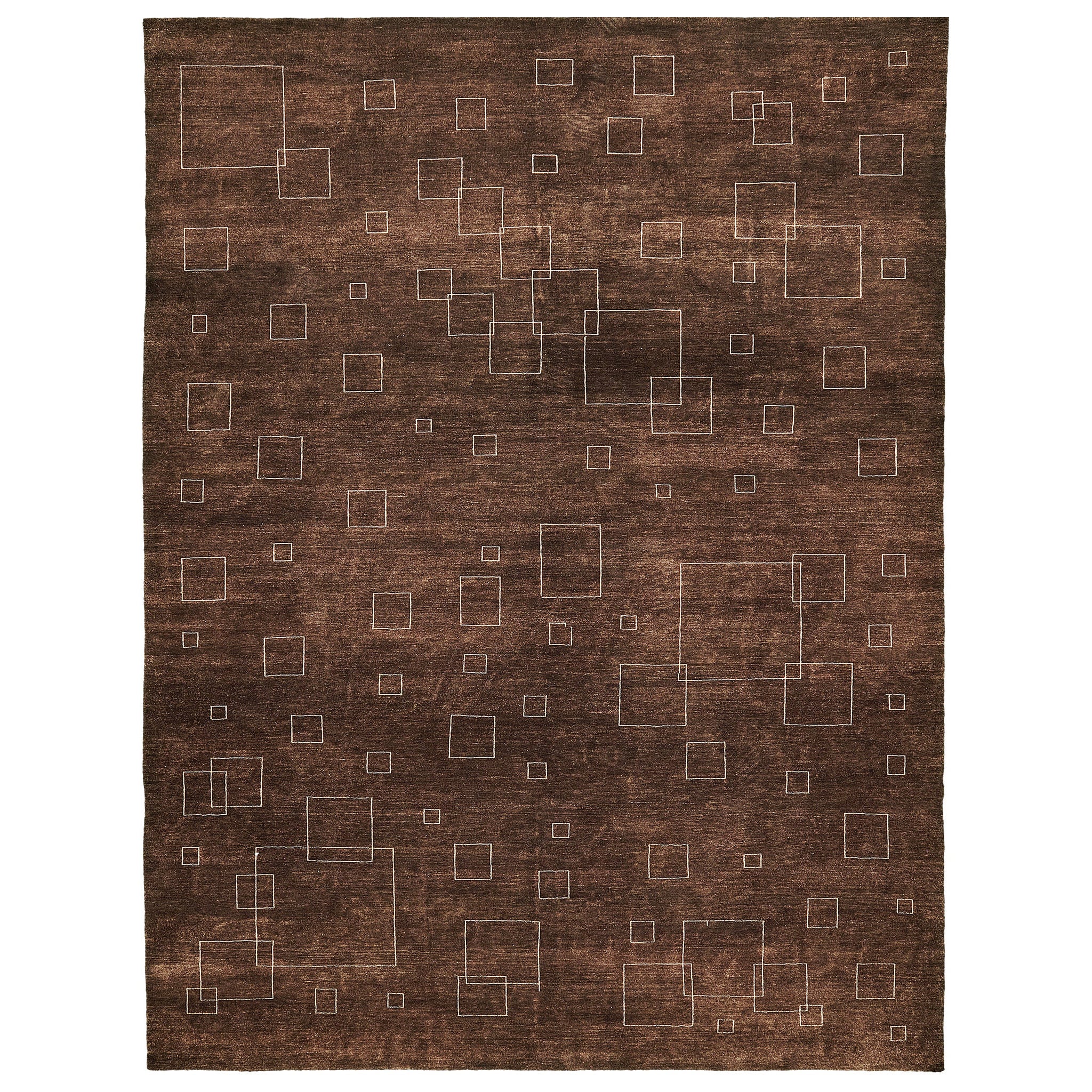 Tapis design contemporain Mehraban teinté à la teinture naturelle collection Mondrian