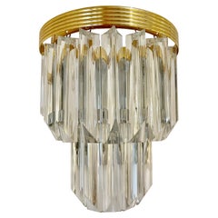 Venini attr glass cristal wall Lightning with structure, Italie 1980s