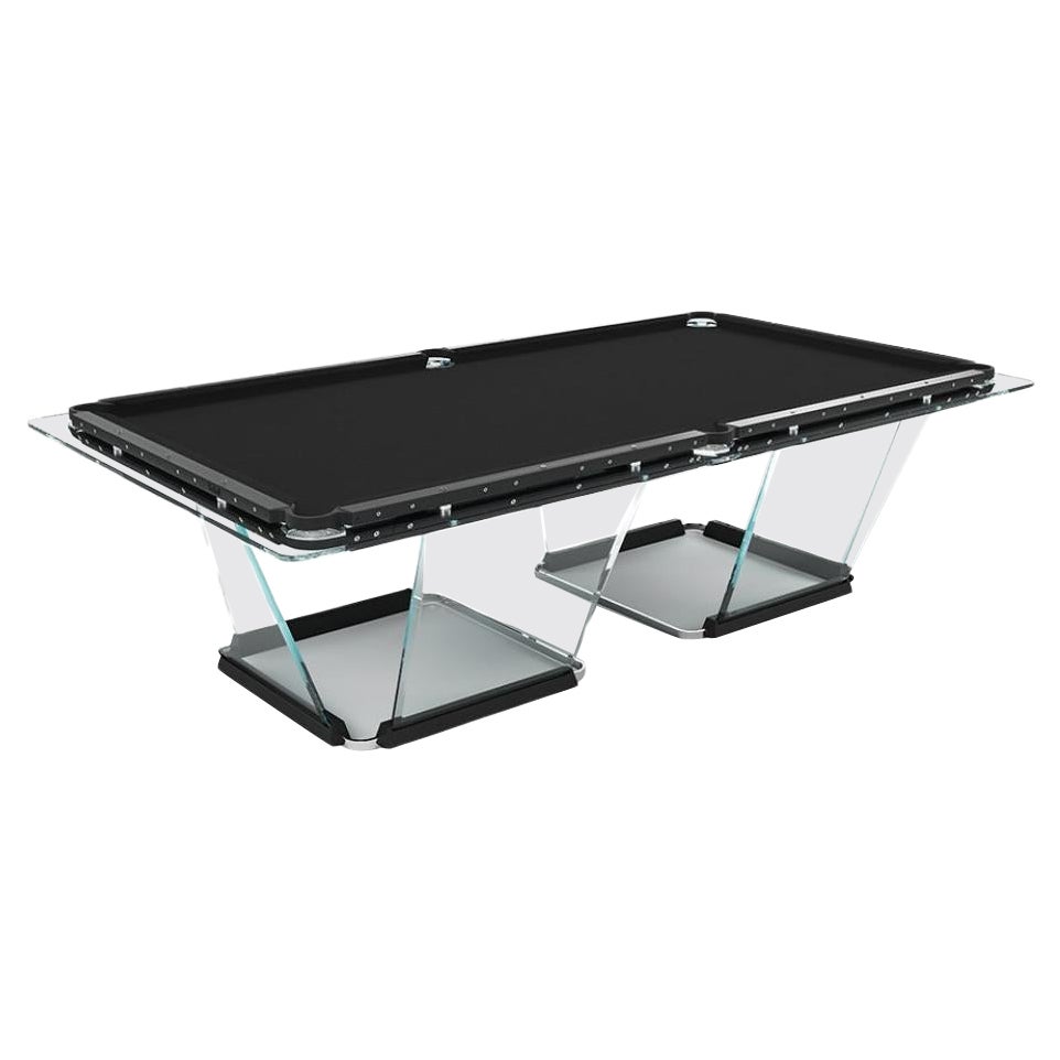 Teckell T1.1 Kristall 9-Fuß-Pooltisch in Schwarz  von Marc Sadler im Angebot
