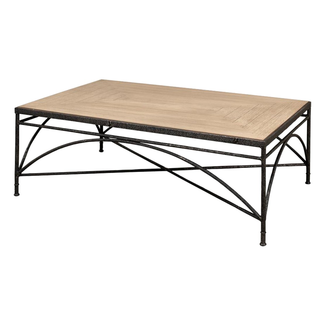 Parquetry Industrial Coffee Table For Sale