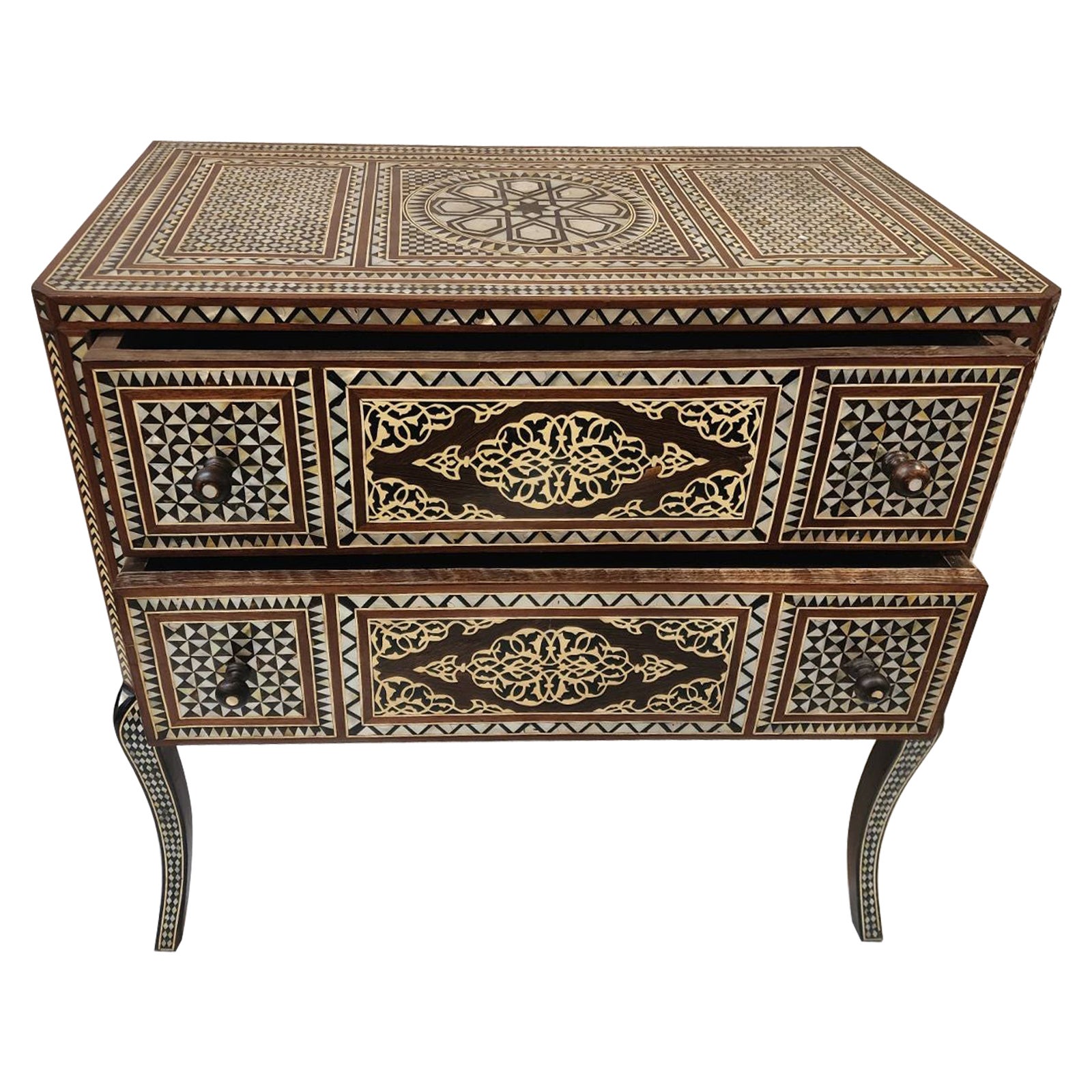 Pair of Moorish Inlaid Commodes  For Sale