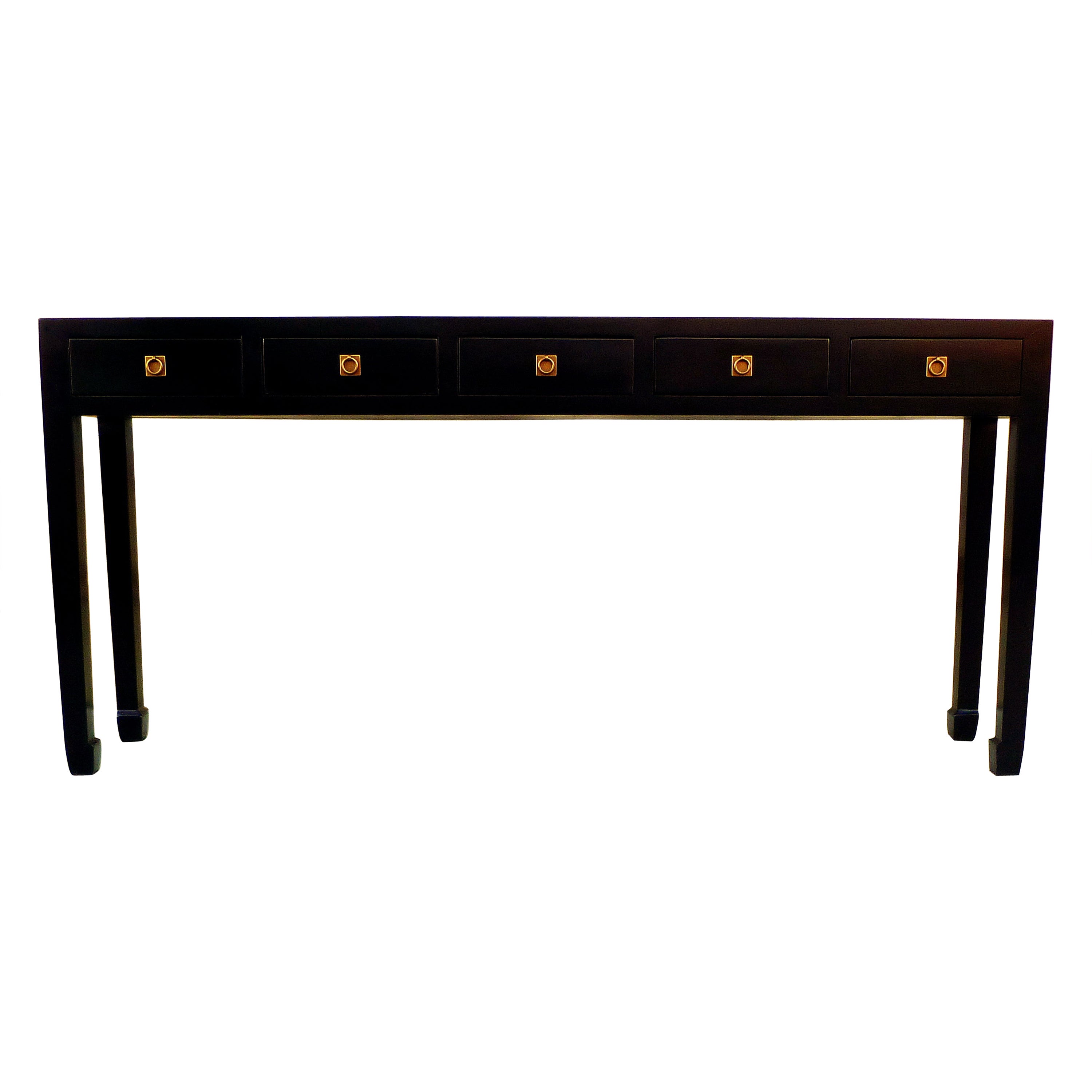 Fine Black Lacquer Console Table For Sale