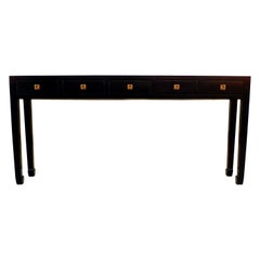 Table console en laque noire