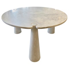 Retro Angelo Mangiarotti 'Eros' Round Marble Dining Table, Italy, 1970s