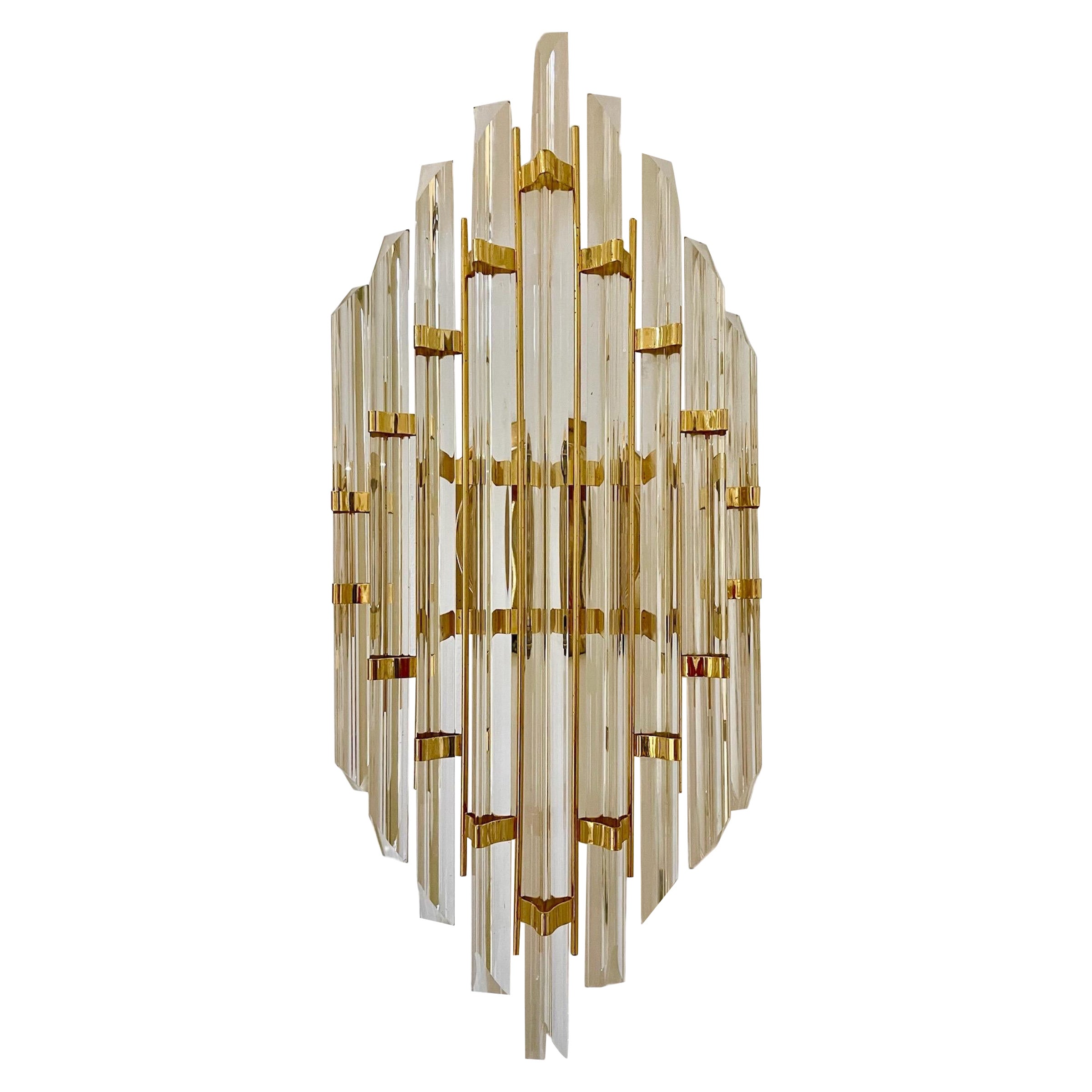 Venini Wall Lighting Glass cyrstal Murano  , Italy 1980 For Sale