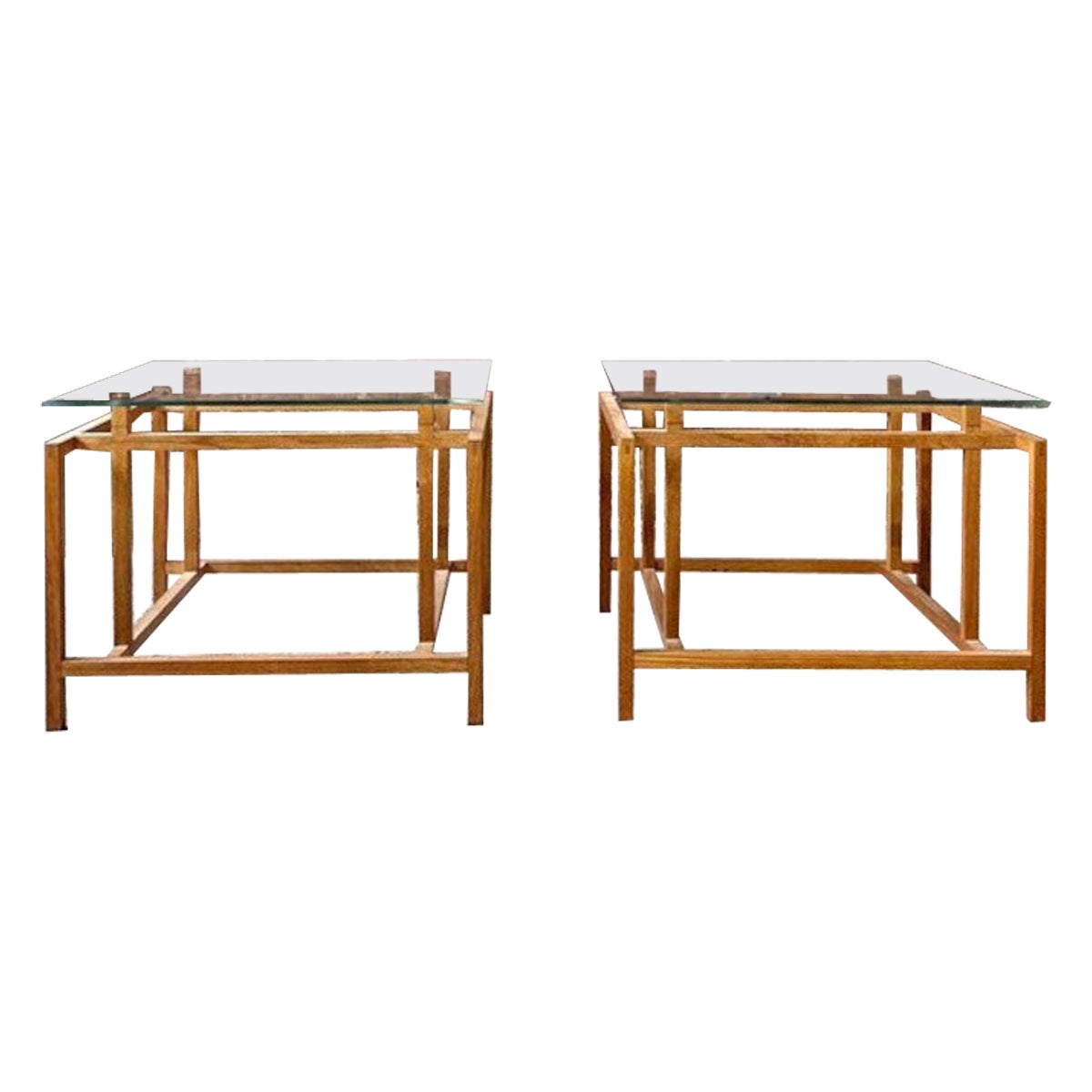 1960s Danish Teak and Glass End Tables by Henning Norgaard For Sale