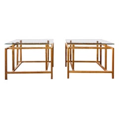 Tables d'extrémité danoises en teck et verre des années 1960 par Henning Norgaard