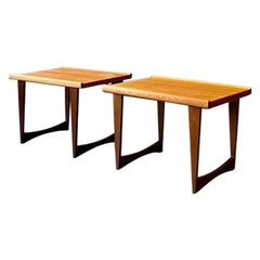 Vintage 1960s Mid Century Teak Side  End Tables