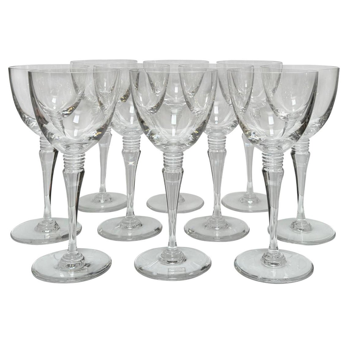 Set von 10 französischen Kristall-Wasserkelchen aus St. Louis - Grand Lieu im Angebot