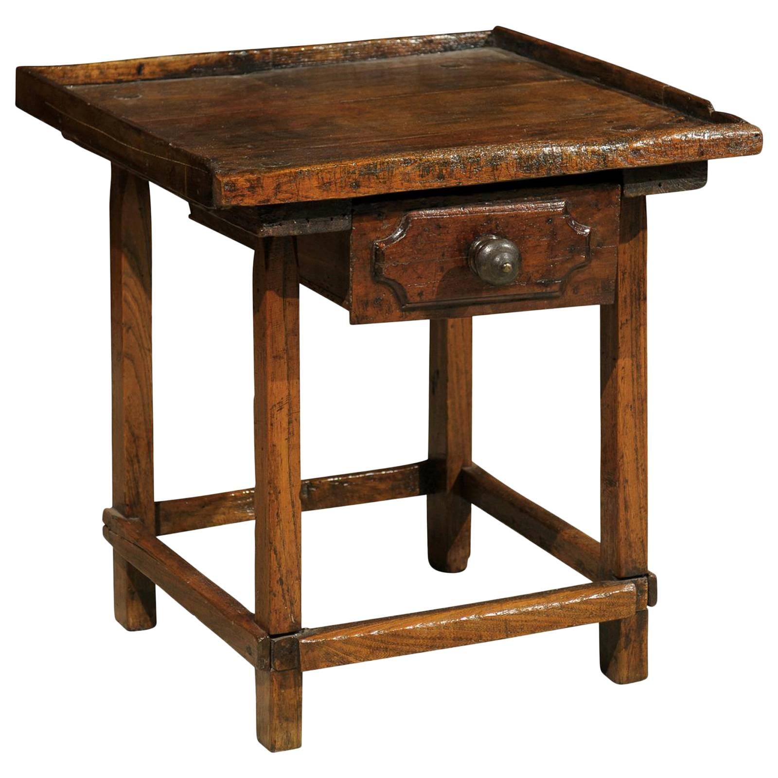 19th Century Pine Shoe Maker Table with Drawer