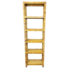 Retro Woven Wicker Five Tiered Etagere