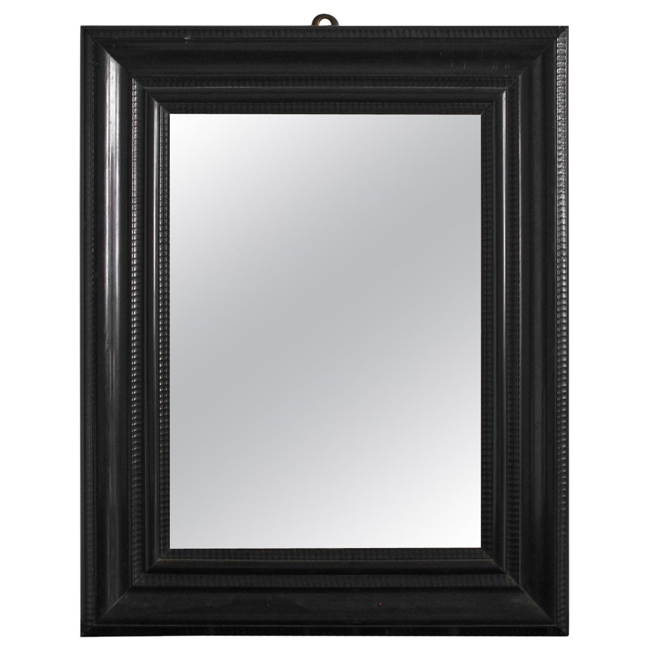 Rare Early 19Th C. Ebonised Mallorcan Ripple Frame Mirror
