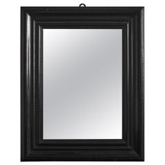 Rare Early 19Th C. Ebonised Mallorcan Ripple Frame Mirror