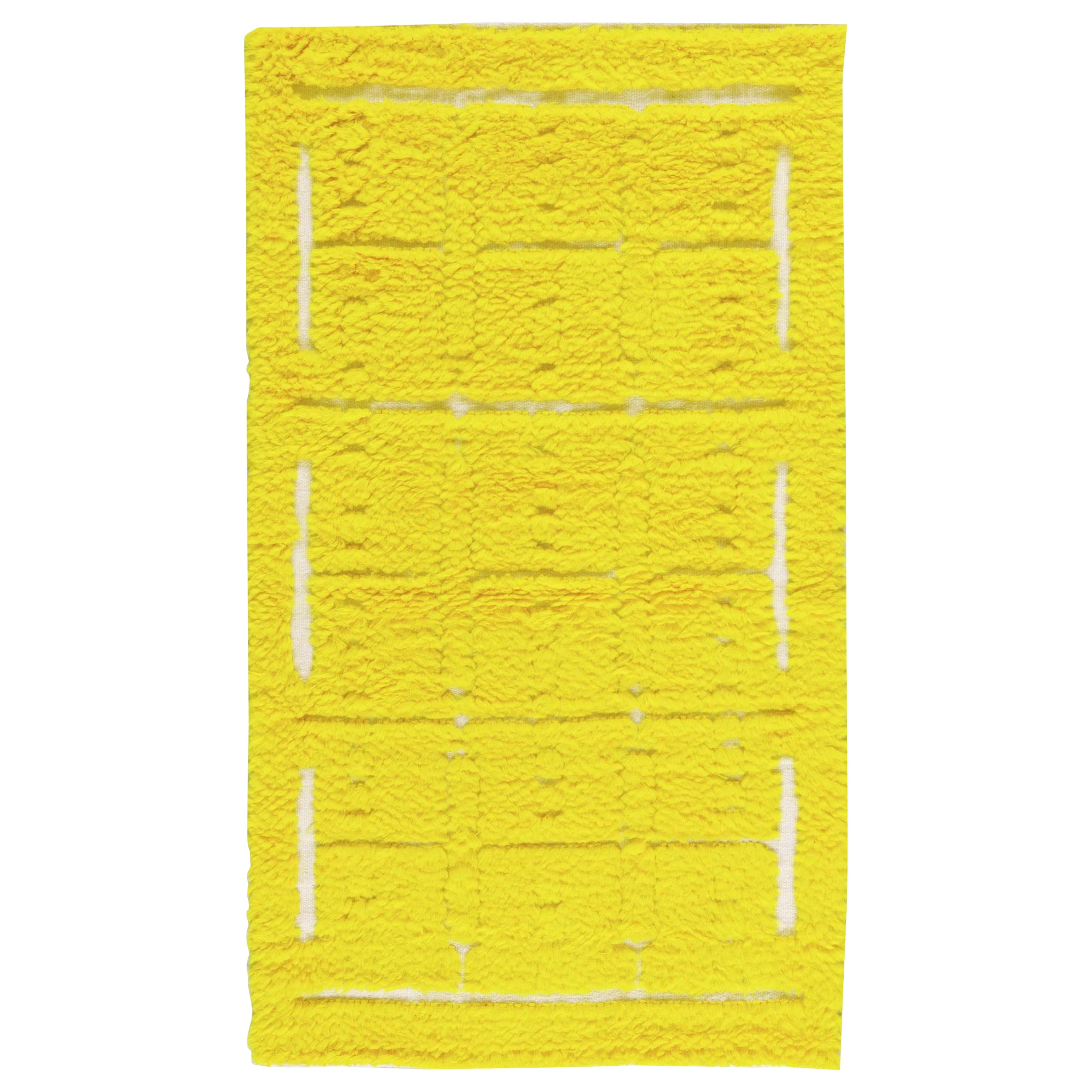 Modern Tulu Bright Yellow Hand Knotted Wool Rug by Doris Leslie Blau For Sale