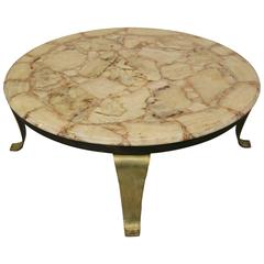 Brass and Onyx Coffee Table by Muller Onyx of Mexico 11