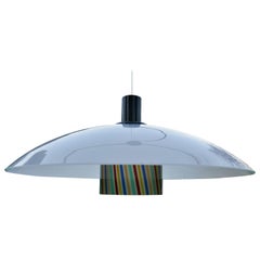 Vintage Pendant lamp attributed to Venini Cenedese multicolor reeds