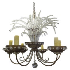 French Maison Bagues Beaded Crystal Chandelier