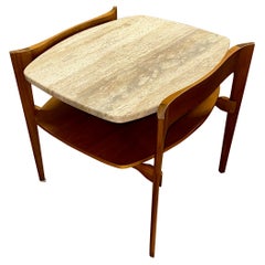 Vintage Bertha Schaefer for Singer & Sons Travertine Side Table