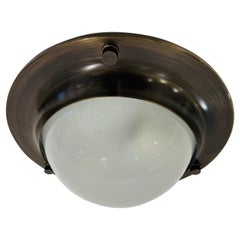 Azucena Aged Brass 1960 Italian Mid Century Flush Ceiling Lamp