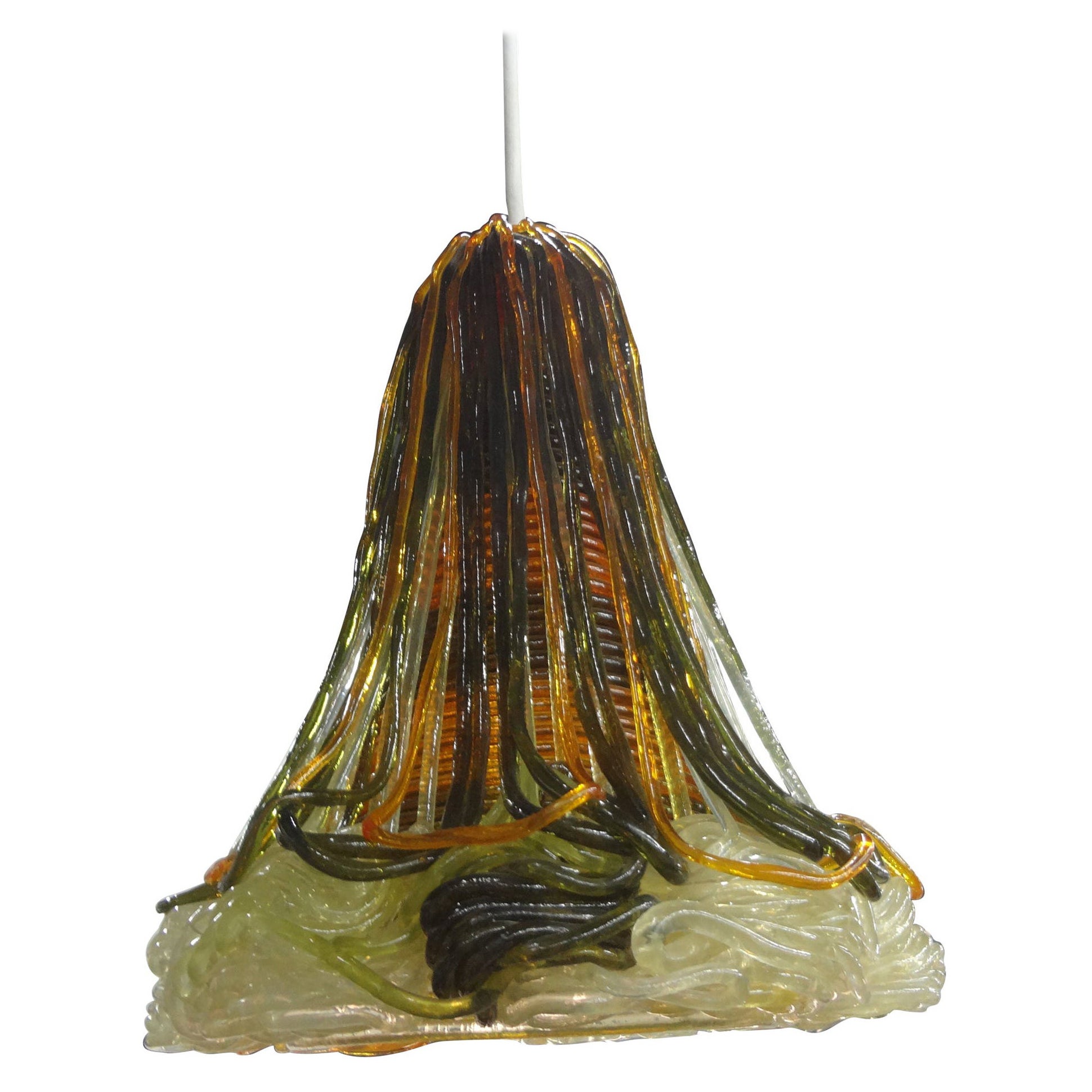 Mid Century Modern Spun Lucite Pendant or Lantern