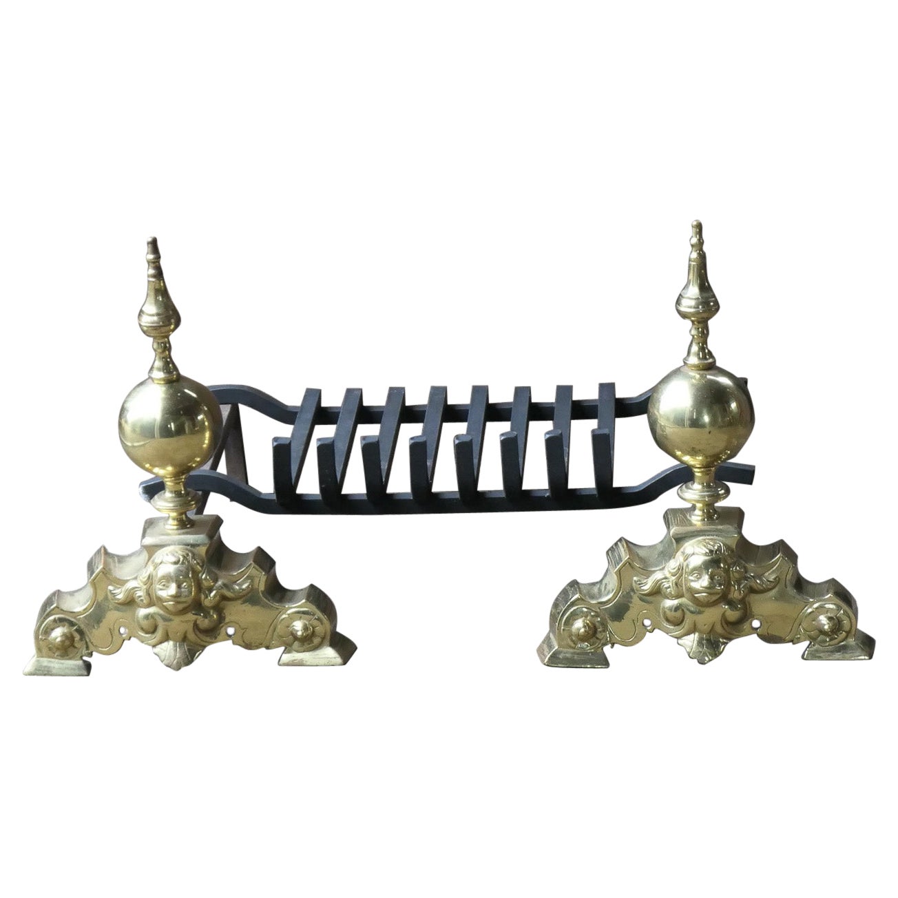 French Louis XIV Style Fire Grate, Fireplace Grate For Sale