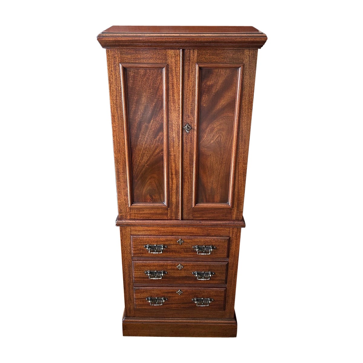 19th Century Victorian Mahogany Chest & Cupboard For Sale