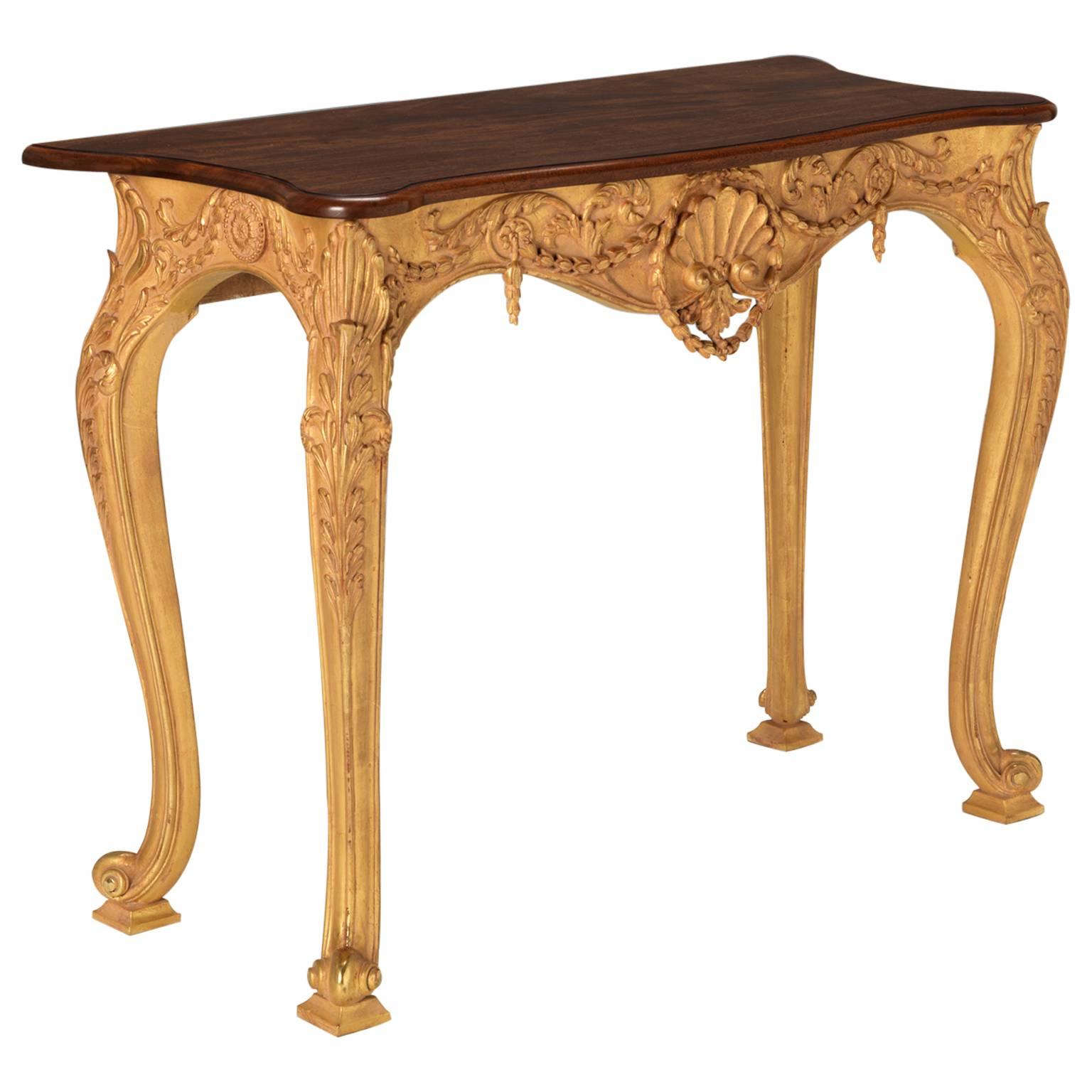 Serpentine Console Table in the manner of Robert Adam For Sale