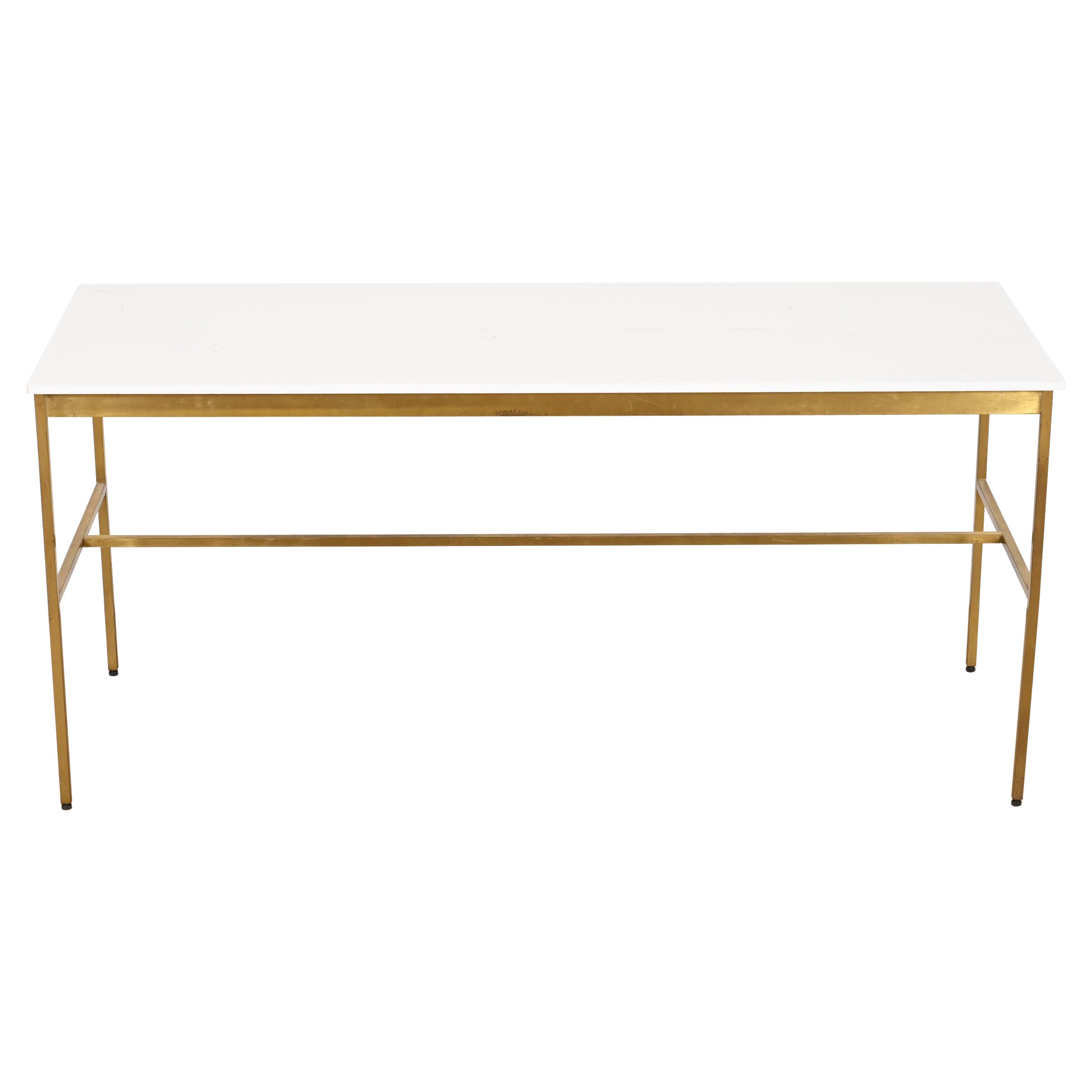 Paul McCobb for Directional Brass and Vitrolite Cocktail Table, 1950s For Sale