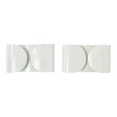 Vintage White Foglio Wall Lamps by Tobia & Afra Scarpa for Flos, 1960s Set of 2
