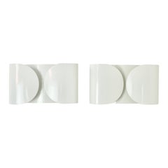 White Foglio Wall Lamps by Tobia & Afra Scarpa for Flos, 1960s Set of 2