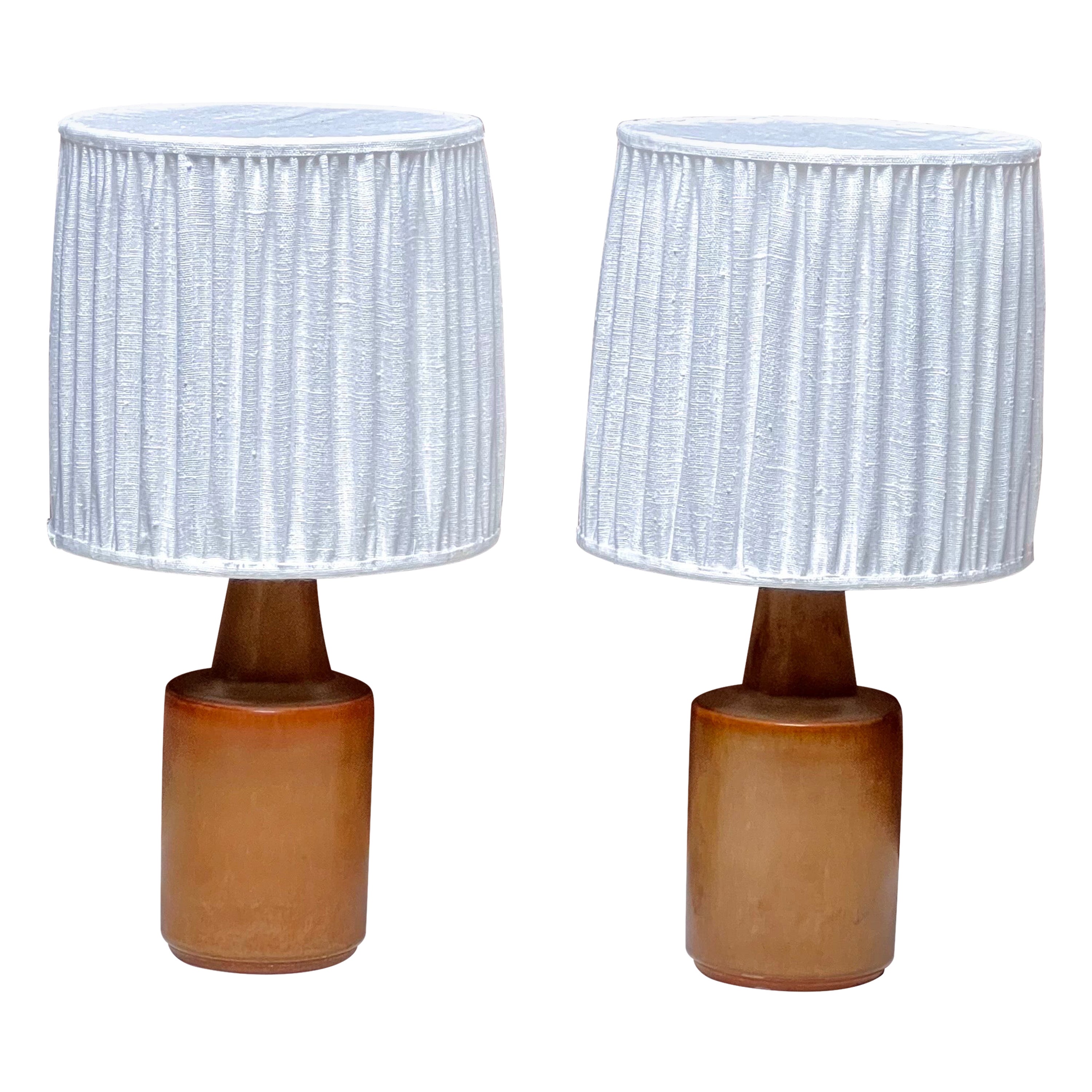 Pair Søholm ceramics lamps H44 cm,  made in Denmark 1960's For Sale
