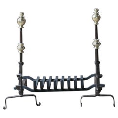 Ancienne grille de cheminée française d'époque Louis XIV, 17ème siècle