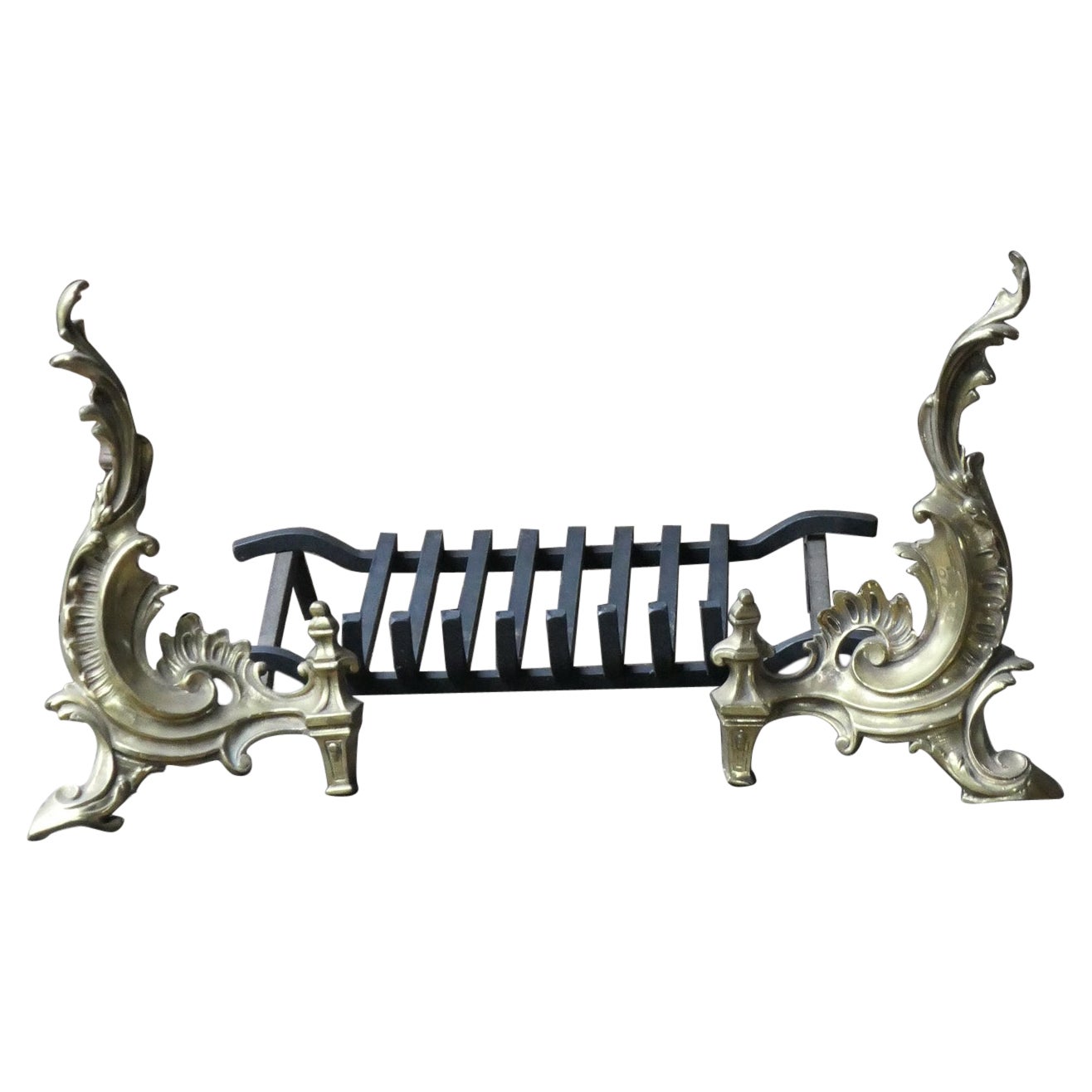 French Louis XIV Style Fire Grate, Fireplace Grate For Sale