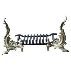 French Louis XIV Style Fire Grate, Fireplace Grate