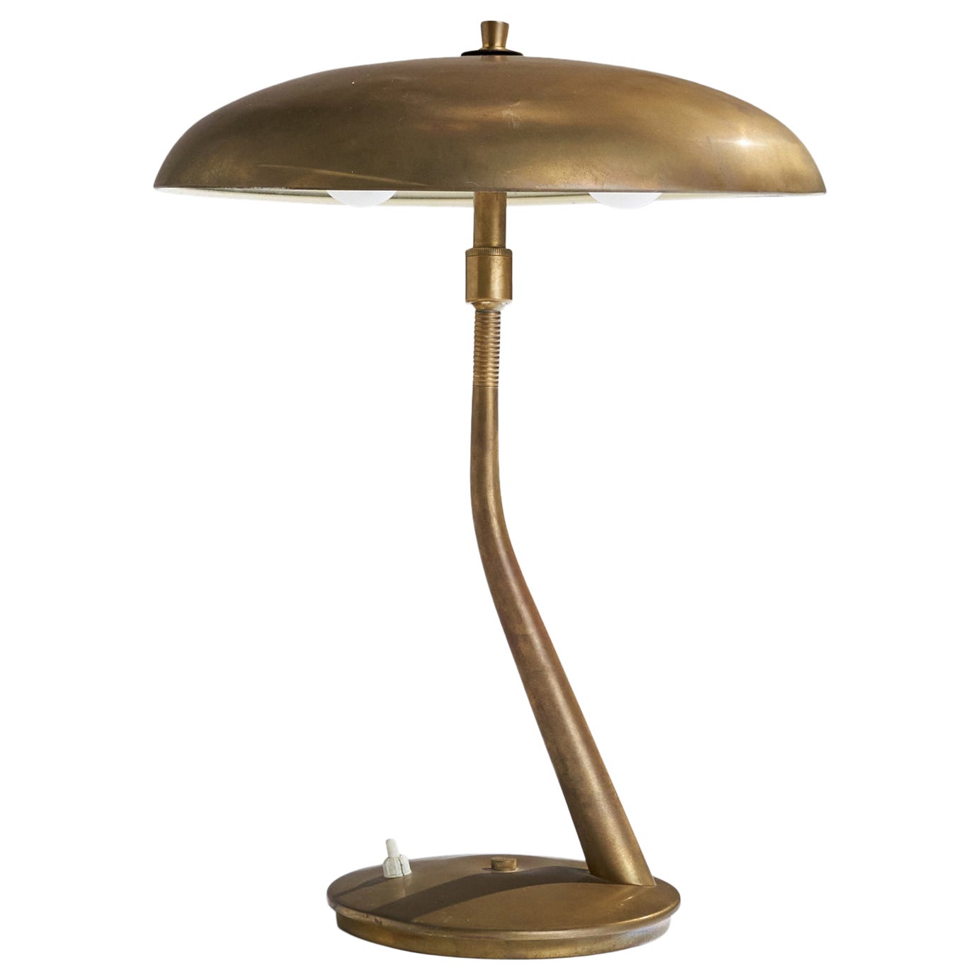 Lumen Milano, Table Lamp, Brass, Italy, 1950s