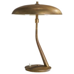 Lumen Milano, Table Lamp, Brass, Italy, 1950s