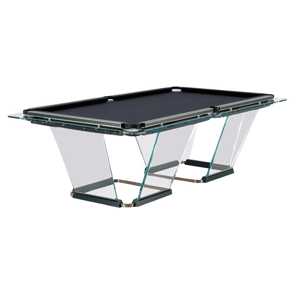 Teckell T1.3 Crystal 9-foot Pool Table in Leather by Marc Sadler For Sale