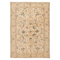 Antiker floraler persischer Kirman-Teppich aus handgefertigter Wolle