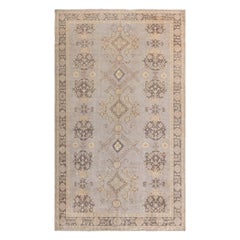 Early 20th Century Turkish Oushak Handmade Wool Rug