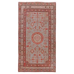 Tapis de laine vintage Samarkand fait à la main