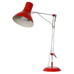 Mid-Century Red Enameled Task Lamp by Napako