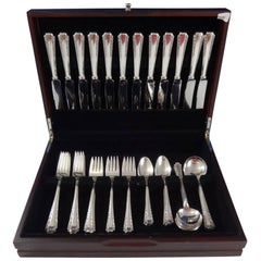 American Colonial by Amston Sterling Silver Flatware Set 12 Service, 60 Pieces