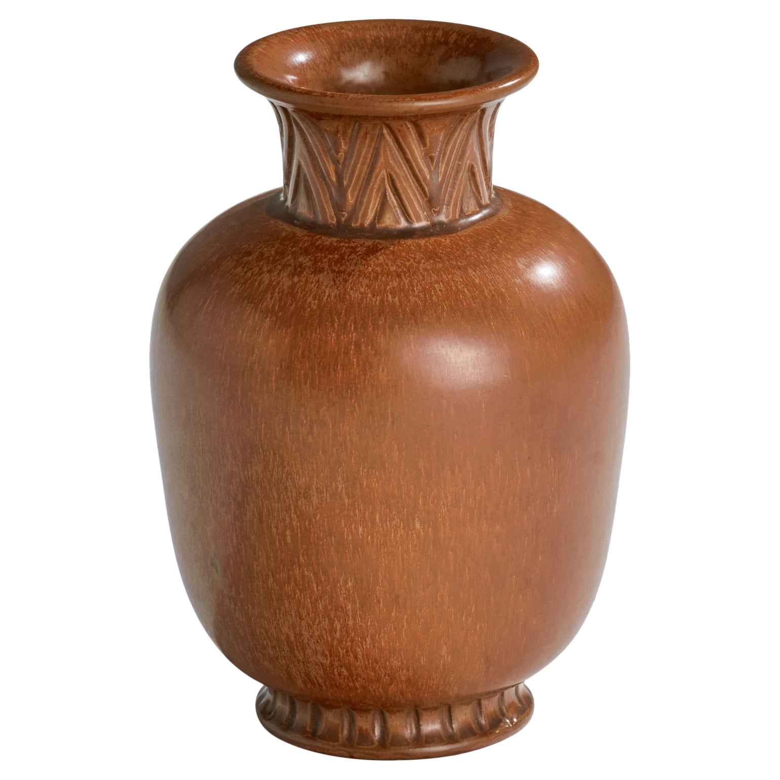 Gunnar Nylund, Vase, Stoneware, Sweden, 1940s For Sale