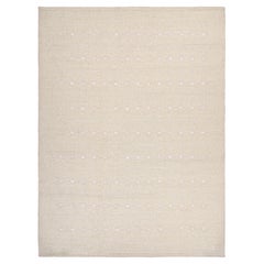 Rug & Kilim’s Custom Scandinavian Style Rug with White and Ivory Geometric Patte