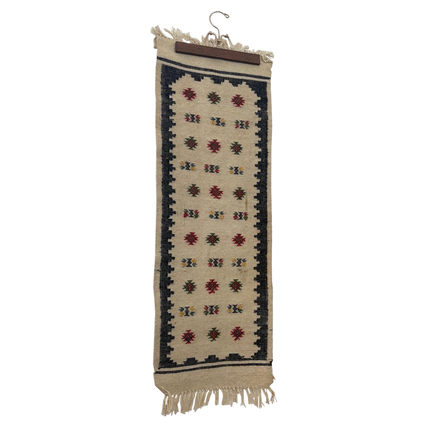 Vintage Decorative Wool Wall Hanging Tapestry. Made in Greece.